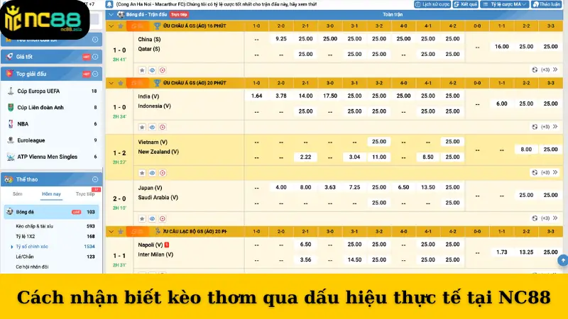 Cách nhận biết kèo thơm qua dấu hiệu thực tế tại NC88